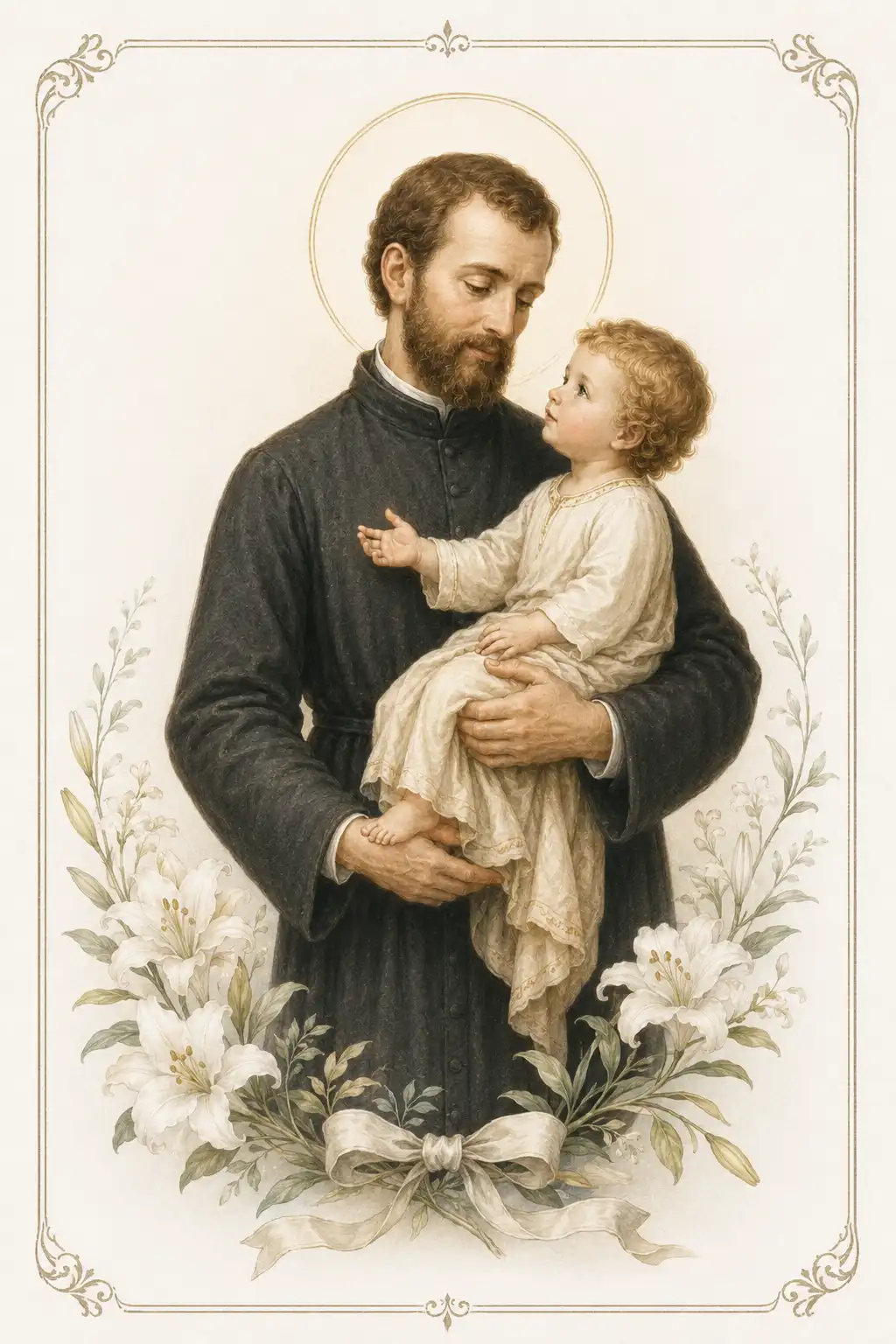 Estampita de San Cayetano para compartir una oración o intención devocional