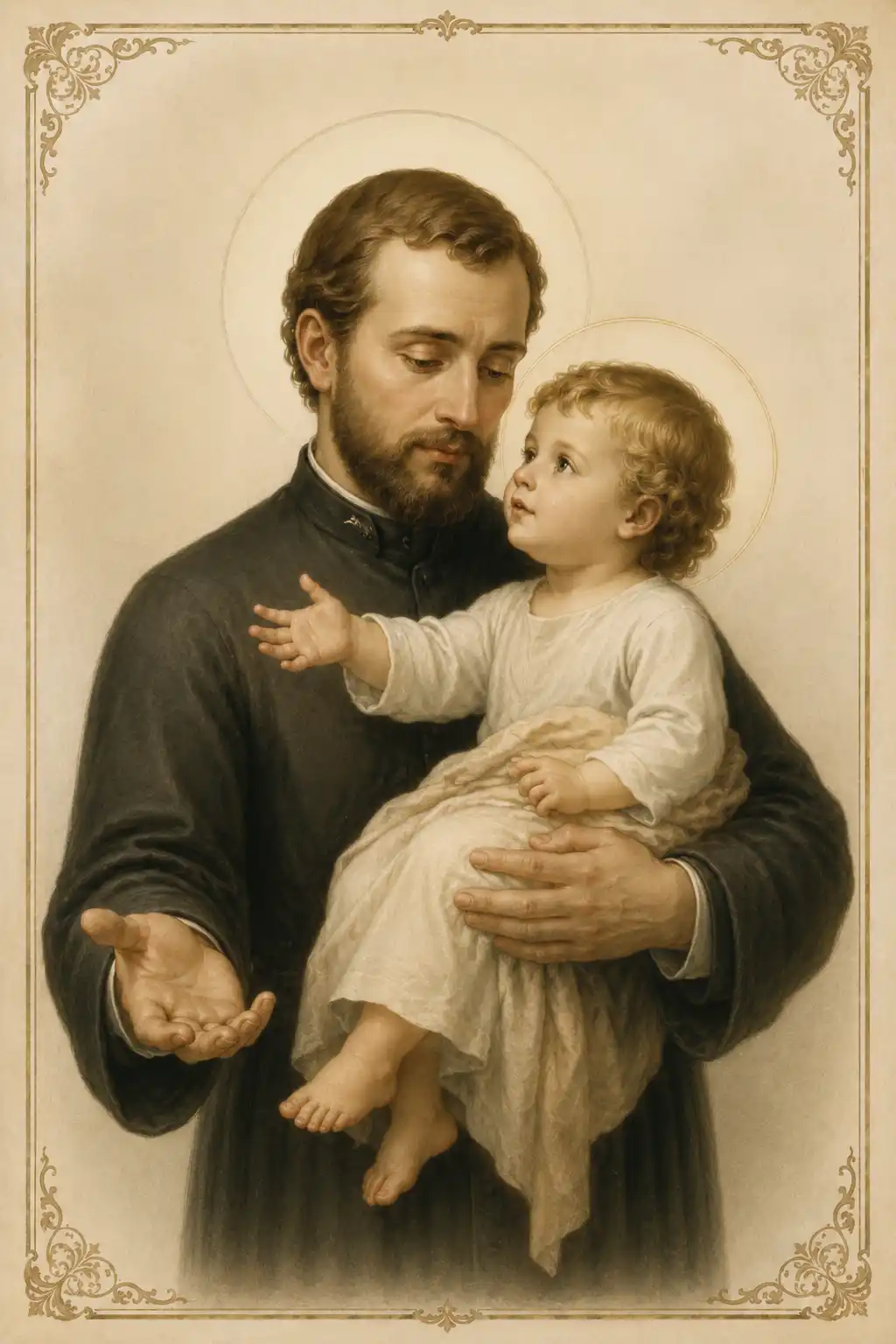 Imagen devocional de San Cayetano pensada para compartir con familiares o amigos