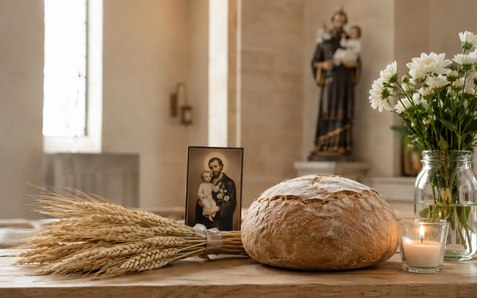 Pan y espigas como símbolos de sustento y trabajo en la devoción a San Cayetano